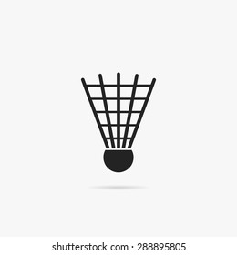 Simple icon a shuttlecock. Icon badminton.