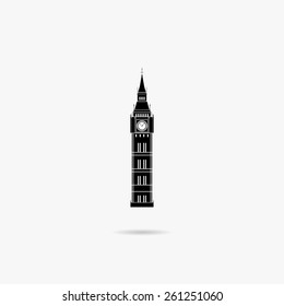 A Simple Icon Silhouette Of Big Ben, London.