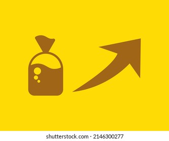 Simple Icon Silhouette Vector Illustration Of Bulk Plastic Cooking Oil Experiencing EPS Price Increase 10