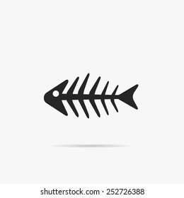 Simple icon skeleton fish.