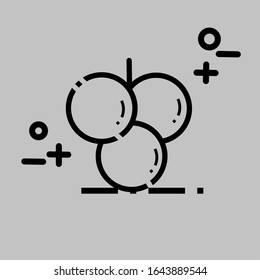 Simple icon of sketch grape fruit 