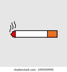 Simple icon smoking on the grey background