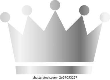
A simple icon of a sparkling crown in silver