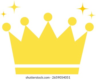 Un icono simple de una corona brillante, amarillo