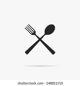 Simple icon spoon with a fork.