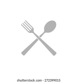 Simple icon spoon with a fork.