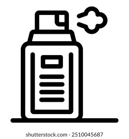 Simple icon of a spray bottle releasing a mist, perfect for representing cleaning products