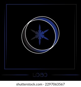 Simple icon of a star in a circle. Logo for your design