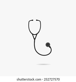 Simple icon stethoscope.