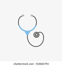 A simple icon of stethoscope for discover chest cold.
