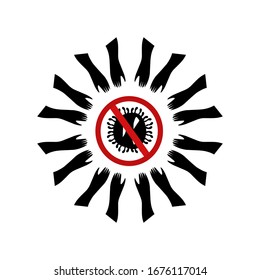 Simple icon of Stop corona virus
