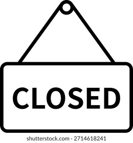 Simple icon of store closed sign
