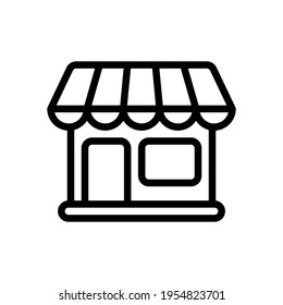 Simple icon of store, small business. Black icon on white background