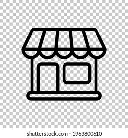 Simple icon of store, small business. Black editable linear symbol on transparent background