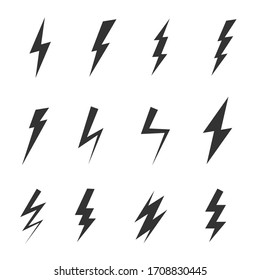 Simple icon storm or thunder and lightning strike isolated