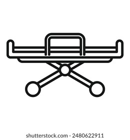 Simple icon of a stretcher being used for transporting patients