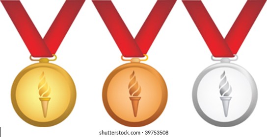 einfache Icon-Illustration olympischer Medaillen