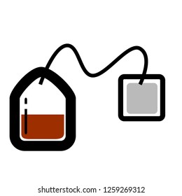 Simple Icon Style Instan Tea Bag, isolated on white