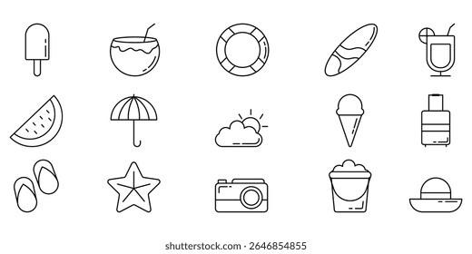 Esquema negro de verano de icono simple 