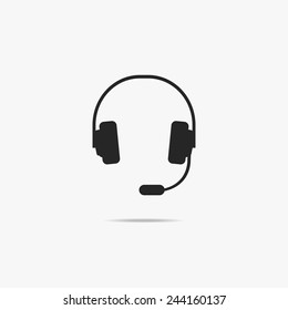 Simple icon support in the form of headphones with a microphone.