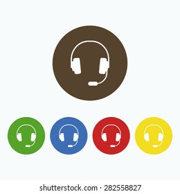 Simple icon support in the form of headphones with a microphone.
