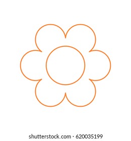Simple icon / symbol of flower bloom. Modern thin line design. Isolated vector illustration.