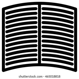 Simple icon, symbol for magazine, book, publishing, writing concepts. Open book symbol