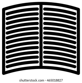 Simple icon, symbol for magazine, book, publishing, writing concepts. Open book symbol