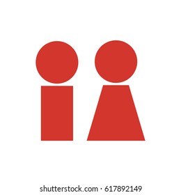 Simple icon symbol of a man and a woman