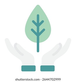 Simple icon symbolizing environmental protection, sustainability, and nature conservation for eco-friendly branding and campaigns.