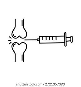 A simple icon of a syringe connection suitable for medical illustrations, educational materials, healthcare presentations, and scientific articles.