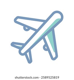 A simple icon that illustrates airplane