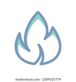 A simple icon that illustrates fire, flame