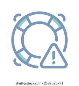 A simple icon that illustrates lifeline, warning