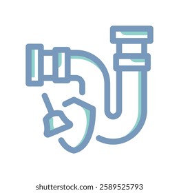 A simple icon that illustrates pipeline, cleaning