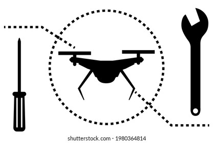 Un icono sencillo que indica el cumplimiento de las regulaciones de drones y las inspecciones previas al vuelo