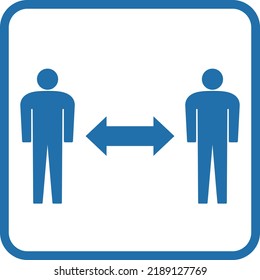 A simple icon that recommends practicing social distancing