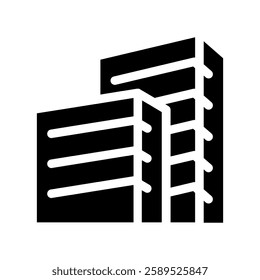 A simple icon that symbolizes apartment building