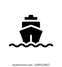 A simple icon that symbolizes cargo ship