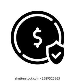 A simple icon that symbolizes coin, protection
