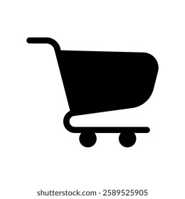 A simple icon that symbolizes shopping cart, empty