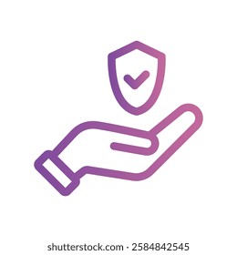 A simple icon for the theme, a human hand, a gesture of support