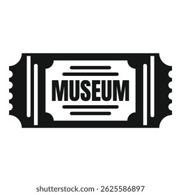 Simple icon of a ticket granting access to a museum for a fun day of learning and enjoying art