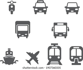 A simple icon. Traffic related mark set (front) (black)