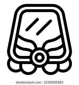 Simple icon of a tram or monorail, representing modern urban transportation