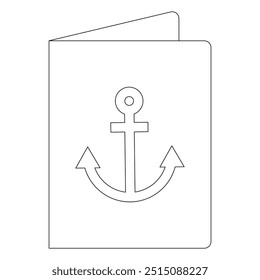 Icono simple de la línea de Vector relacionada con el viaje por mar. Puerto, crucero, faro y más. Trazo Editable.  Ilustración vectorial de estilo plano Eps 10. 