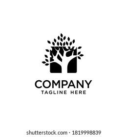 Diseño del logotipo del árbol de iconos simple