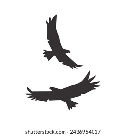 Simple icon of two flying eagles