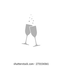 A simple icon of two glasses of champagne.