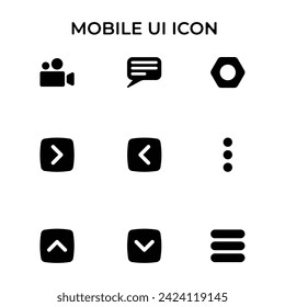 Interfaz de usuario de iconos simple para móvil o sitio web